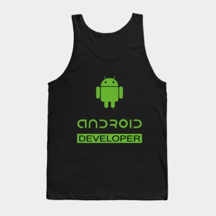 Android developer text programmer logo Tank Top